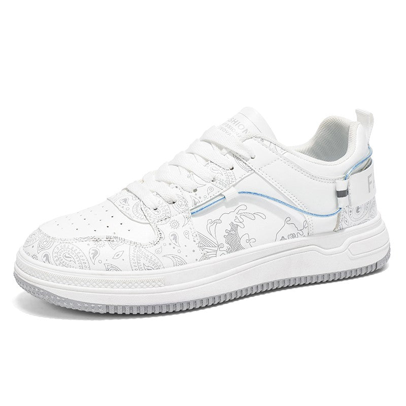 Mens Board Shoes Daily Street Trendy  Comfortable Flat Tennis Shoes Lightweight Thick Soled Casual Sneakers for Men