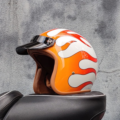 Capacete de motocicleta retrô semiaberto acessórios para motocicleta cross-country capacete de motocicleta 3/4 capacete retrô de inverno