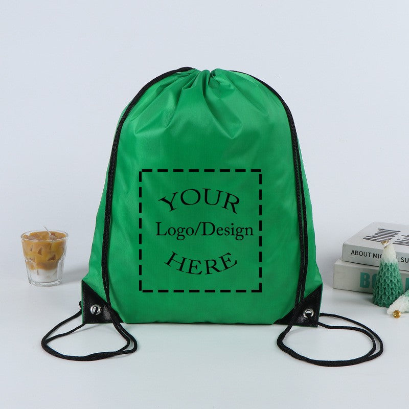 20/50Pcs Custom Bag Printing Logo Schoolbag Promotional Outdoor Casual Gym Sport Waterproof Advertising Bag Drawstring Backpack