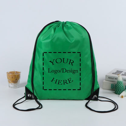 20/50Pcs Custom Bag Printing Logo Schoolbag Promotional Outdoor Casual Gym Sport Waterproof Advertising Bag Drawstring Backpack