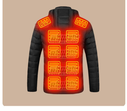 Jaqueta de Inverno Masculina Feminina com Aquecimento em 21 Áreas para Motoqueiros, Jaqueta USB com Aquecimento Elétrico, Colete Térmico para Moto, Casaco