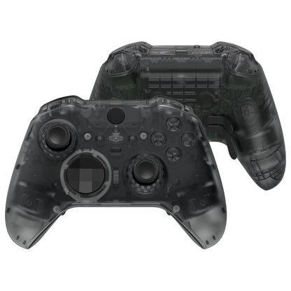 eXtremeRate Clear Full Set Shell w/Buttons Replacement Faceplate Back Plate for Xbox Elite Series 2 Core Controller - Model 1797