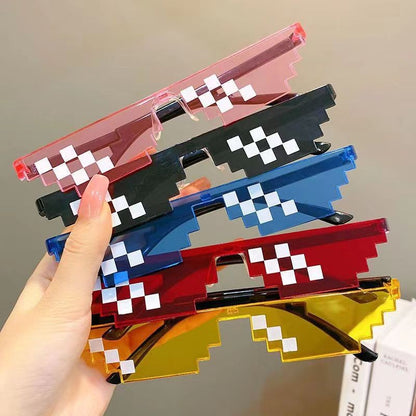 5/10pcs Mosaic Sunglasses Cool Party Vintage Shades Eyewear For Men Women Pixelated Sunglasses Unisex Gift Toy Funny Glasses