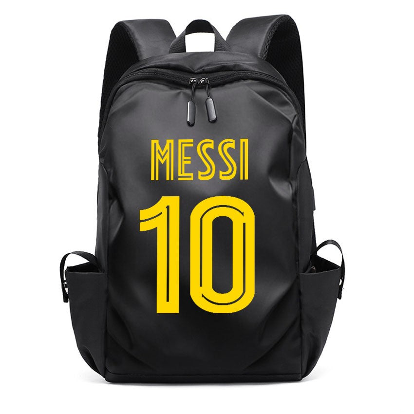 Mochila Escolar MESSI de Futebol para Meninos e Meninas, Mochila Unissex para Estudantes Universitários, Mochila para Notebook Feminina Masculina, Mochila para Adolescentes com Porta USB