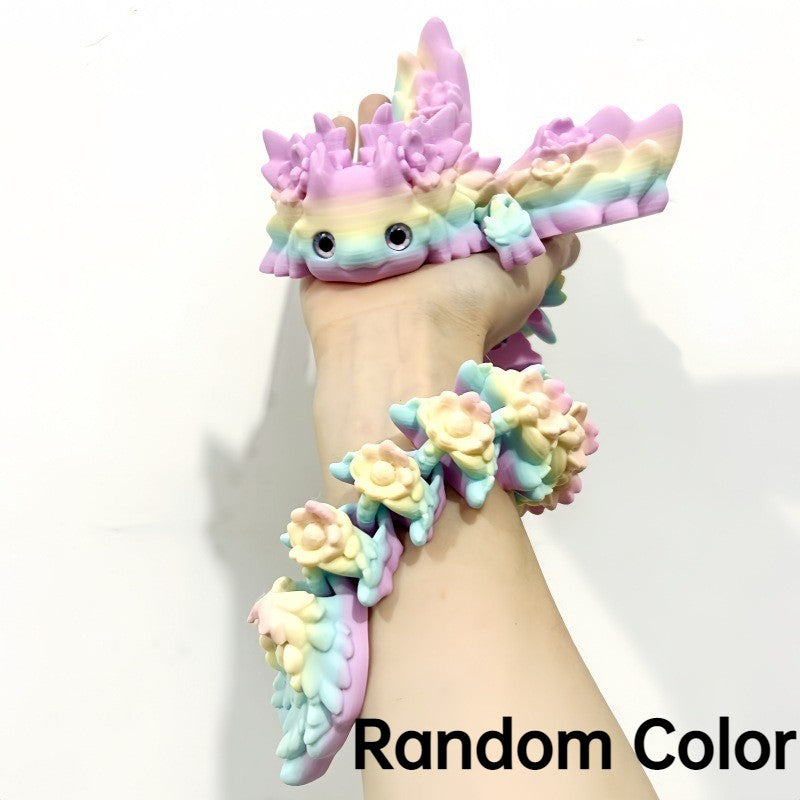 3D Print Toy Salamander Dragon Desktop Ornament 3D Print Animals Home Office Crafts Print Character Action Figure Christmas Gift