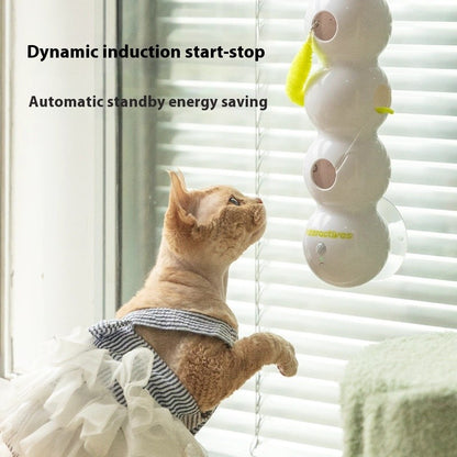 Brinquedo inteligente e interativo para gatos, ativação móvel de despertar, vareta tipo minhoca, brinquedo com cauda, orifício de salto automático, interativo