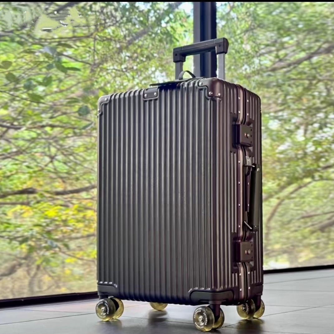 Carry on Suitcase Aluminum Frame with Colorful Silent Spinner Wheel TSA Lock Travel Trolley Case High-quality Rolling Luggage