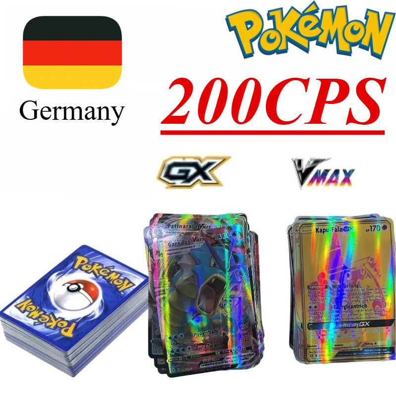 Cartas de Jogo Pokémon em Inglês/Alemão/Espanhol/Coreano/Francês Pikachu Mew Coleção de Cartas Colecionáveis PTCG Brinquedos de Presente Cartas de Jogo de Mesa