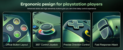 RGB Light Controller For PlayStation 5/PS5 Pro/Slim/PC Wireless Gamepad Marco/Turbo NO Drift Hall Effect Gaming Control Joystick