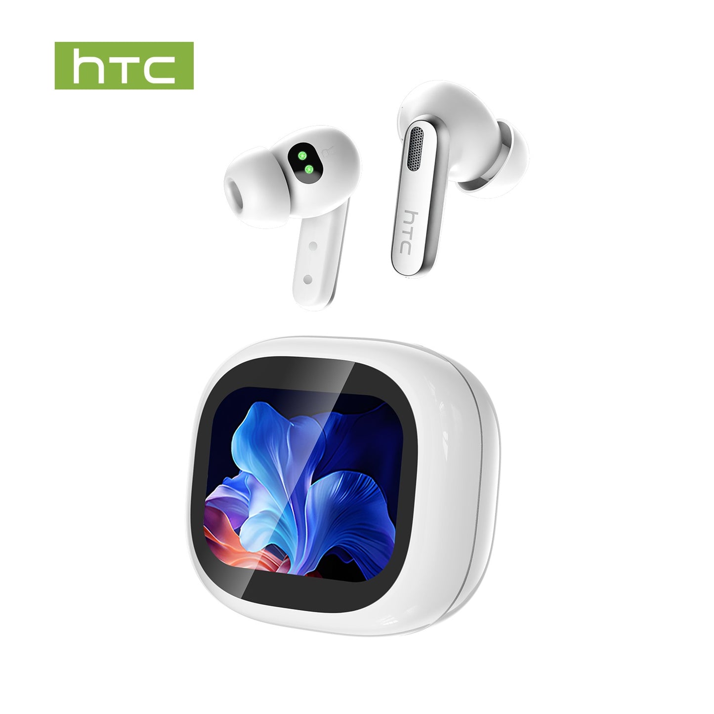 Bluetooth Headphones HTC Wireless Earphones Full HD LCD Display Earpiece Noise Canceling Earbuds Comfortable for Music Sport