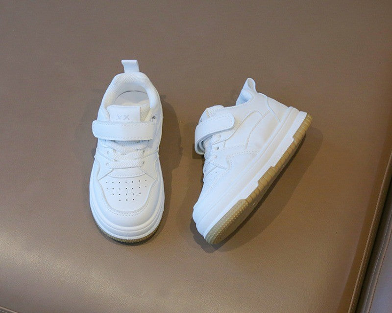 Children's White Shoes Spring and Autumn Kid's Sports Shoe Anti slip Lightweight Boys Board Shoes Soft Sole Baby Casual Shoes