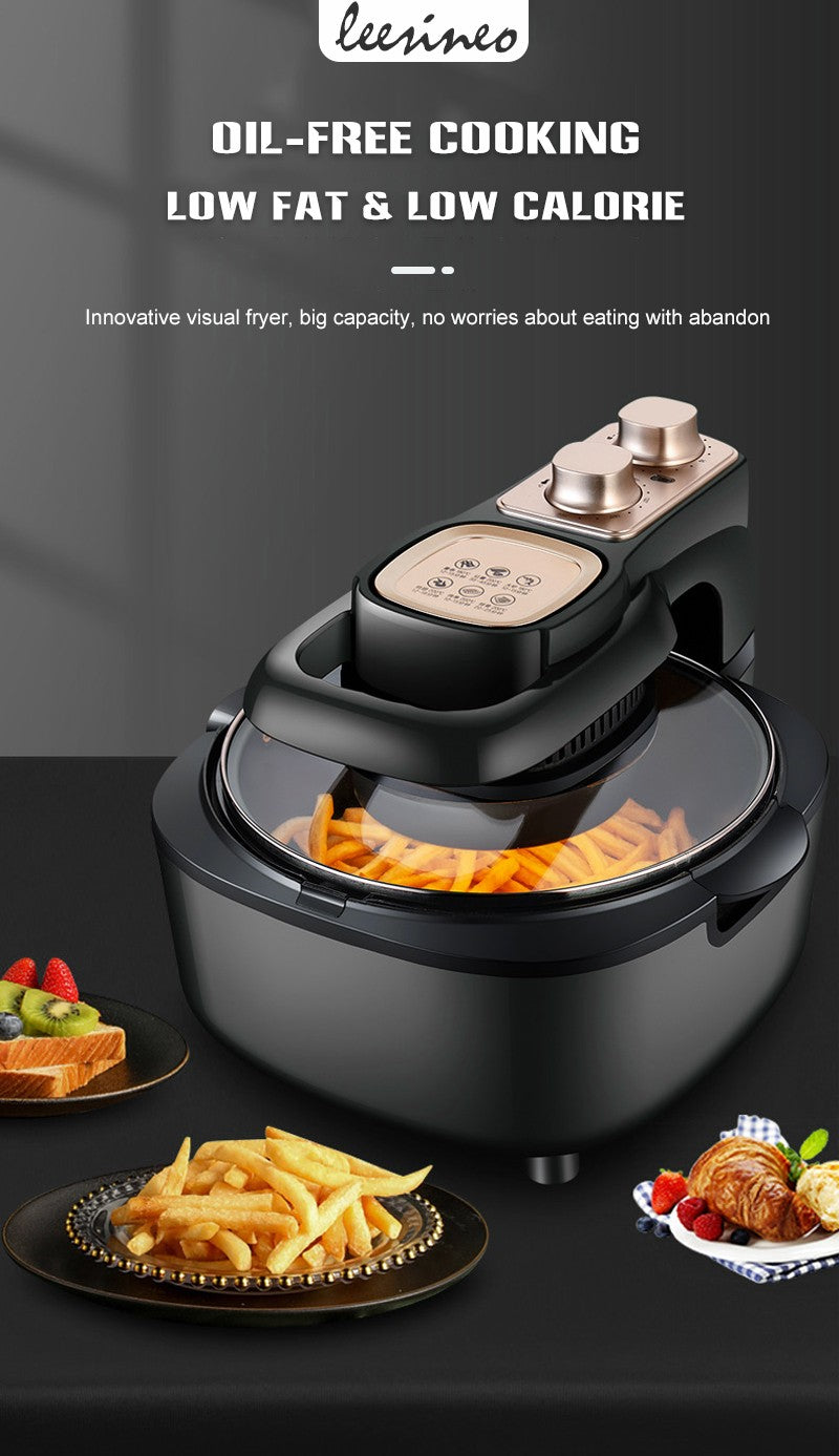 Fritadeira de Ar Doméstica Multifuncional Sem Óleo Inteligente 6L Forno 220V 1100W Painel LED Touch Controle de Temperatura Fritura a Ar Visual