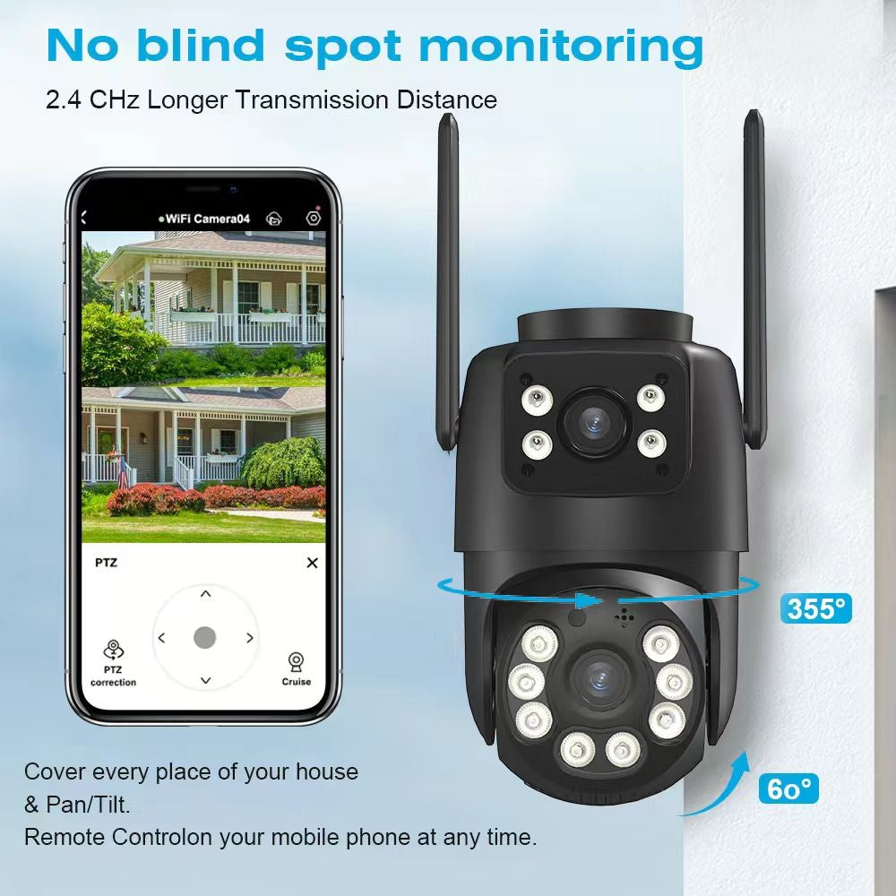 BELIA 4K 8MP WiFi Surveillance Camera,4X Digital Zoom,  PTZ IP Camera ONVIF Dual Lens, AI Human Detect, Outdoor Security ICSEE