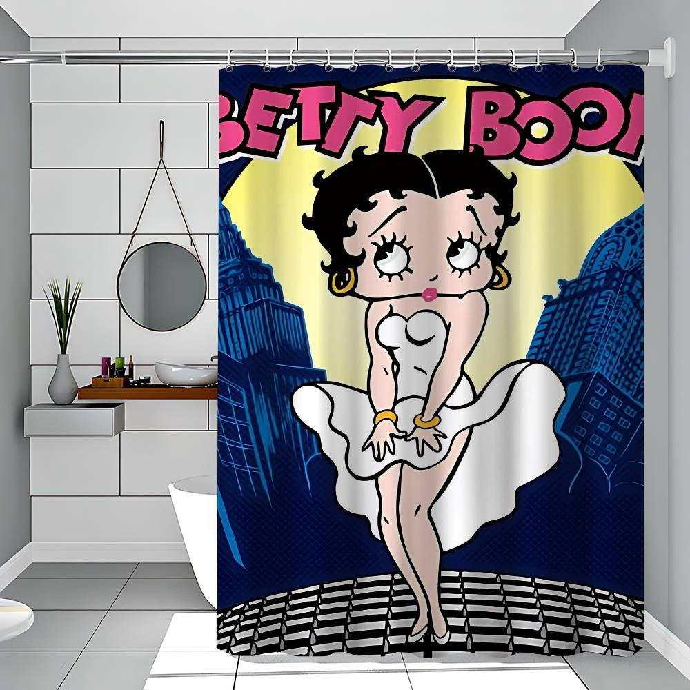 Cute B-Betty Boop Printing Bathroom Shower Curtain Polyester Waterproof And Mildew Proof Home Decoration Curtain