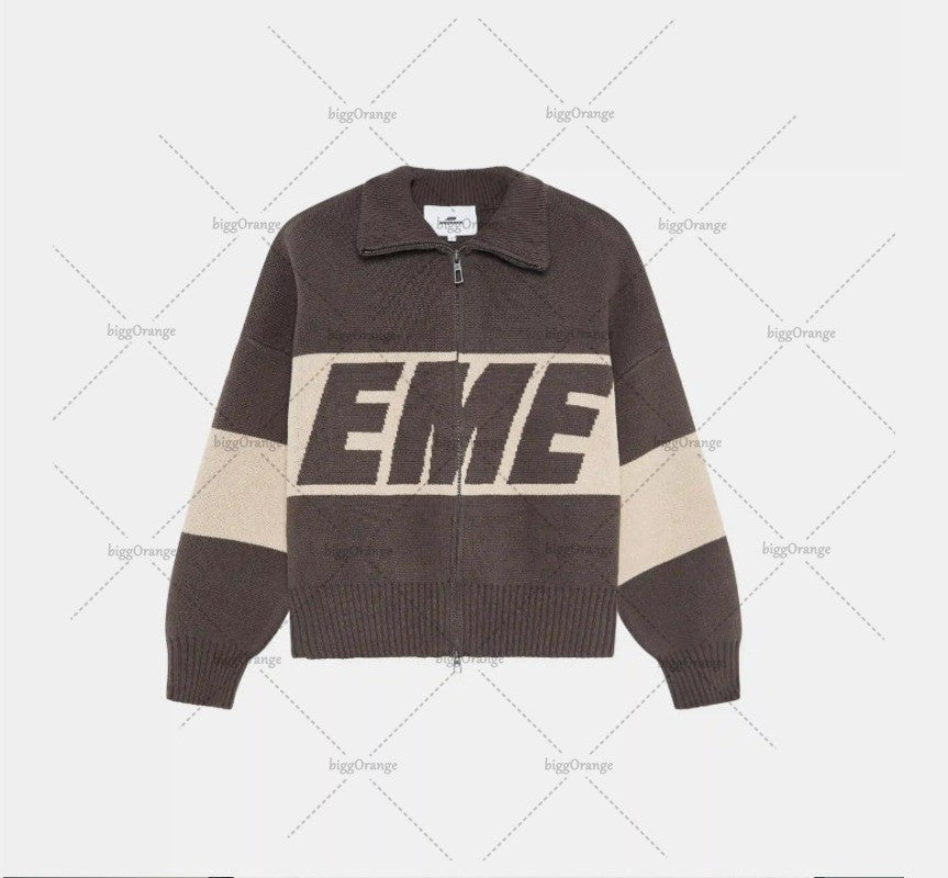 European American Hip-hop Letters Fashion Oversized Casual Double Zipper Cardigan Women Y2K Street Harajuku Loose Sweater Men