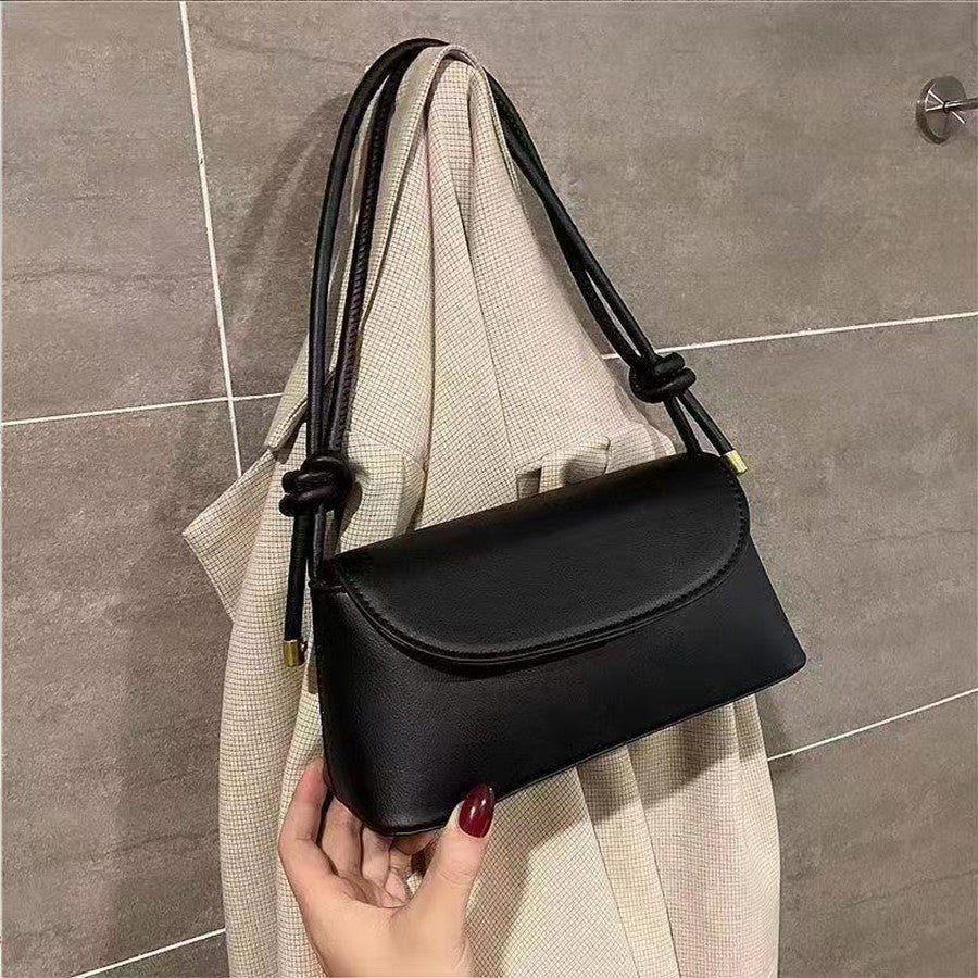 Lady Fashion Simple French one-shoulder Crossbody solid color fashion Underarm Pu Leather small square bag