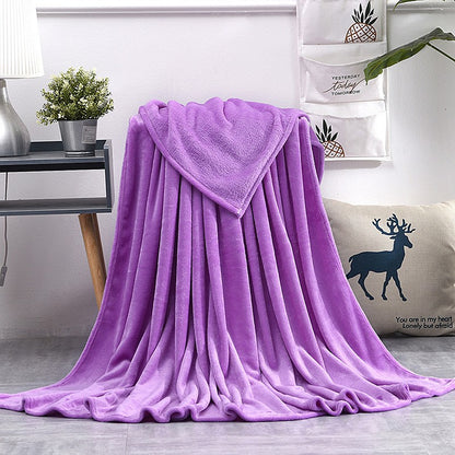 Cobertores de Coral Fleece e Flanela para Camas Azul Sólido Rosa Macio Quente Fino Colcha Capa de Sofá Manta de Pele Sintética