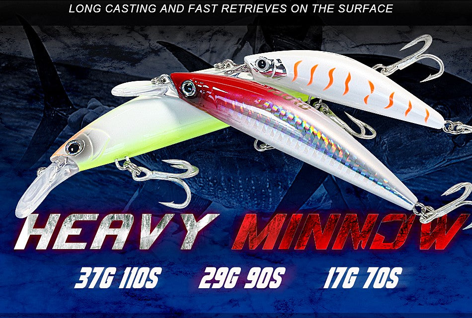 FJORD 110S 37g 90S 29g 70S 17g Heavy Sinking Minnow Fishing Lures Saltwater Freshwater Long Casting Sea Artificial Bait Jerkbait