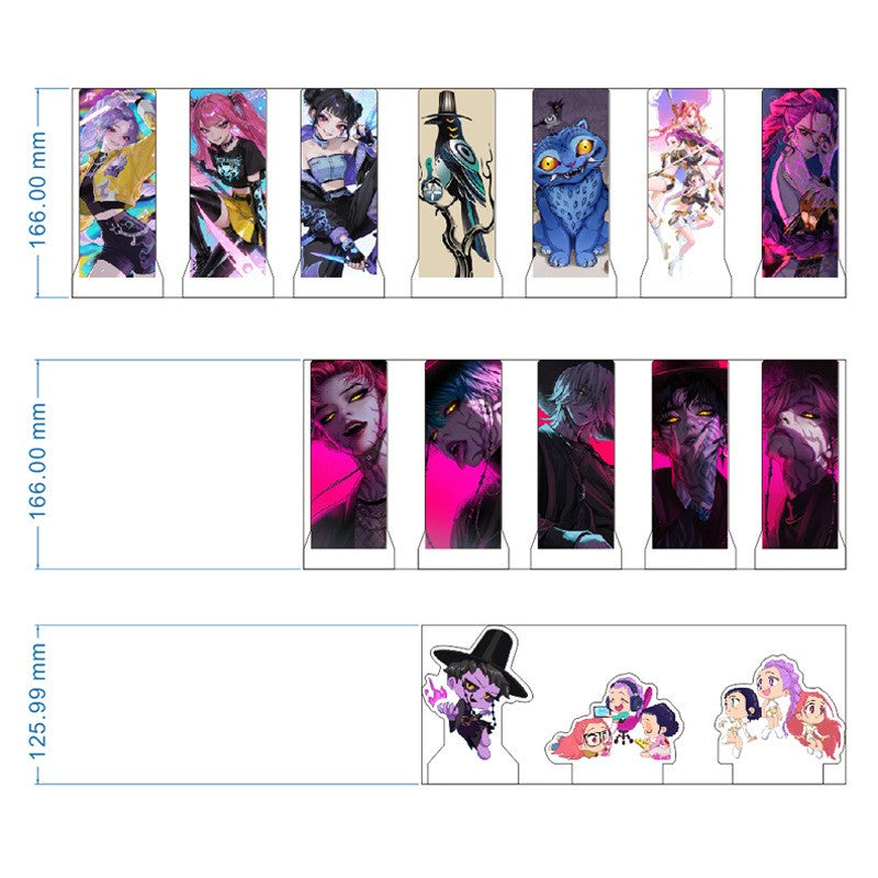 KPop K-POP Demon Hunters Kawaii Zoe Rumi Mira Saja Boys Superstar Monochrome Light Remote Control 16 Color Light Night Light