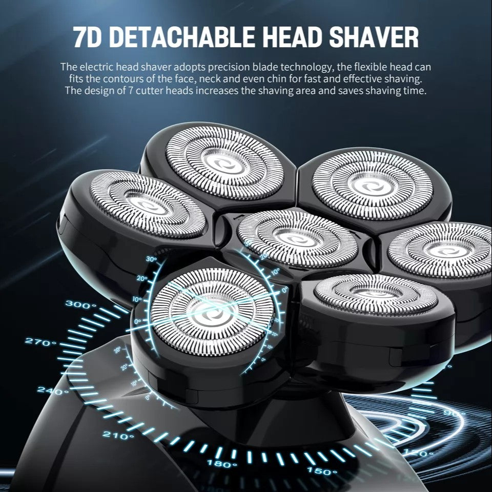 SEJOY 6-in-1 Multifunctional  7D Head Shavers for Bald Men Electric Razor with Nose Hair Trimmer Waterproof Mens Grooming Kit