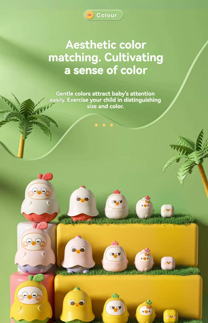 Stacking Toy Baby Russian Nesting Dolls Baby Teething Rings Infant Educational Stacking Cups Toy