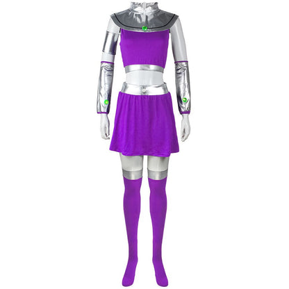 Teen Titans Raven & Starfire Cosplay Costume, Starfire Cosplay Outfit, Halloween Party Stage Performance Costume