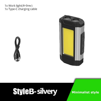 Multifunctional LED Flashlight with COB Strong Light Portable Camping Lamp Tail Magnet Waterproof Adjustable Outdoor Lantern
