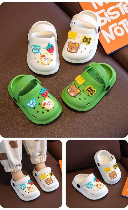 Children's Slippers Summer Boys and Girls Cartoon Cute Anti-Slip Open-Toe Clogs Infant Toddler and Big Kids Sandals