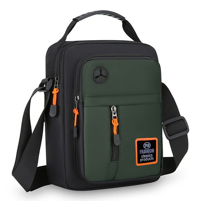 Stylish Men's Crossbody Bag with Headphone Jack, Multiple Pockets, Adjustable Strap, Ideal for Casual, Vacation Travel, Holiday