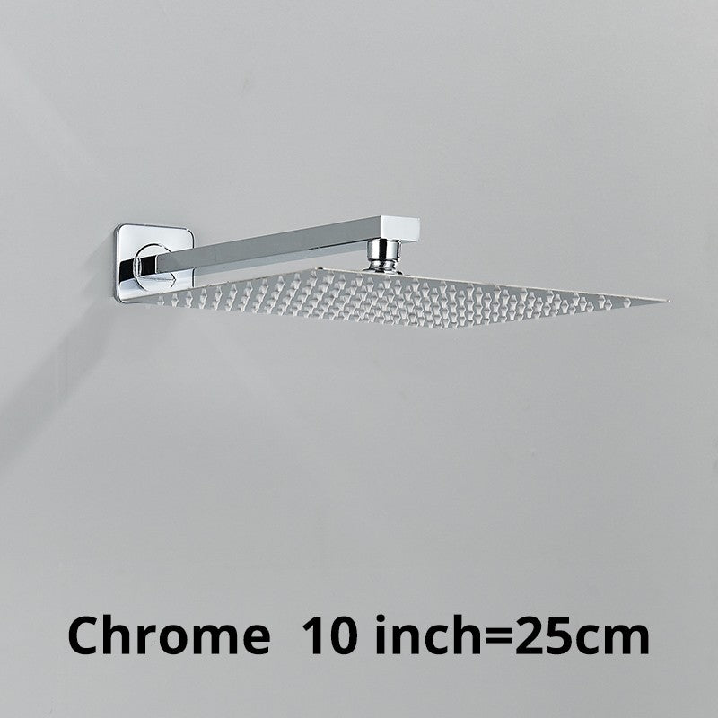 Chuveiro Quadrado de Teto 8"/10"/12" Ultrafino para Banheiro com Braço de Chuveiro Acessórios de Torneira Montado na Parede