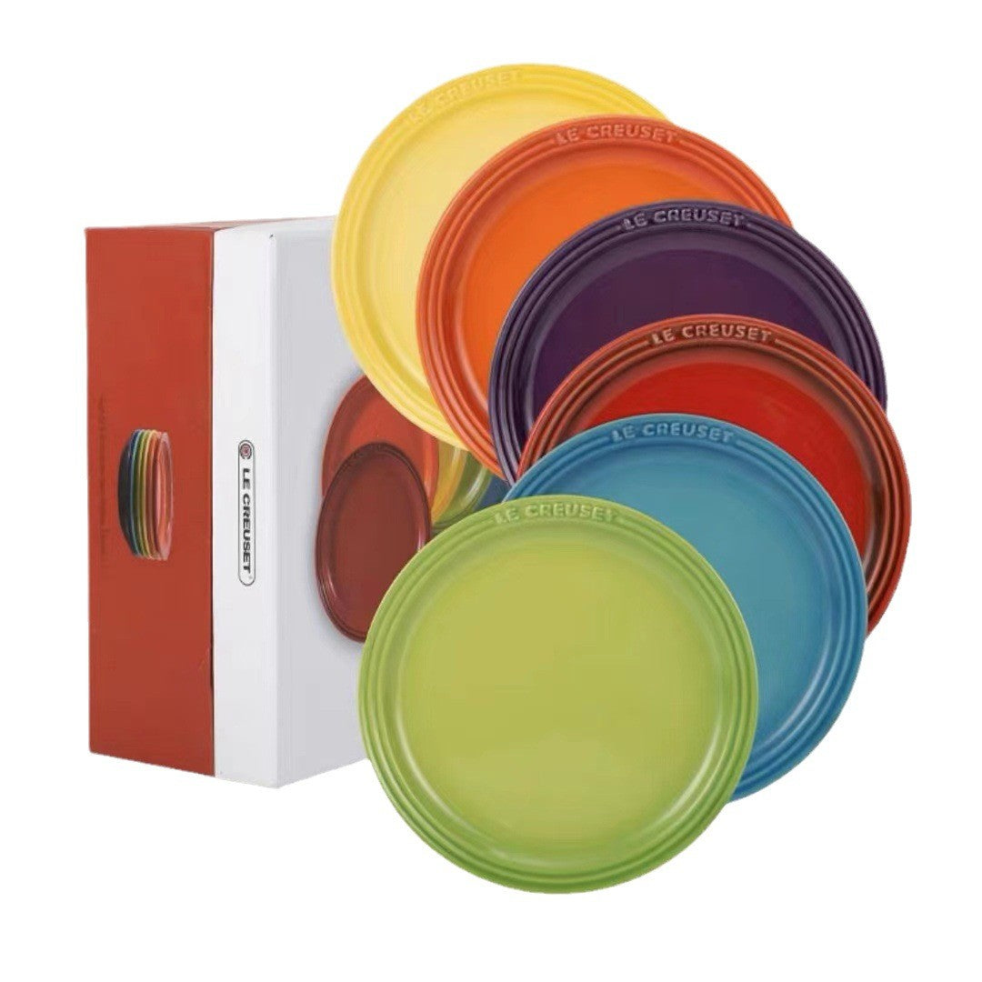 Conjunto de Pratos de Cerâmica Le Creuset Cool Color Resistente a Altas Temperaturas 18cm/23cm Prato de Flor Louça de Cozinha e Mesa