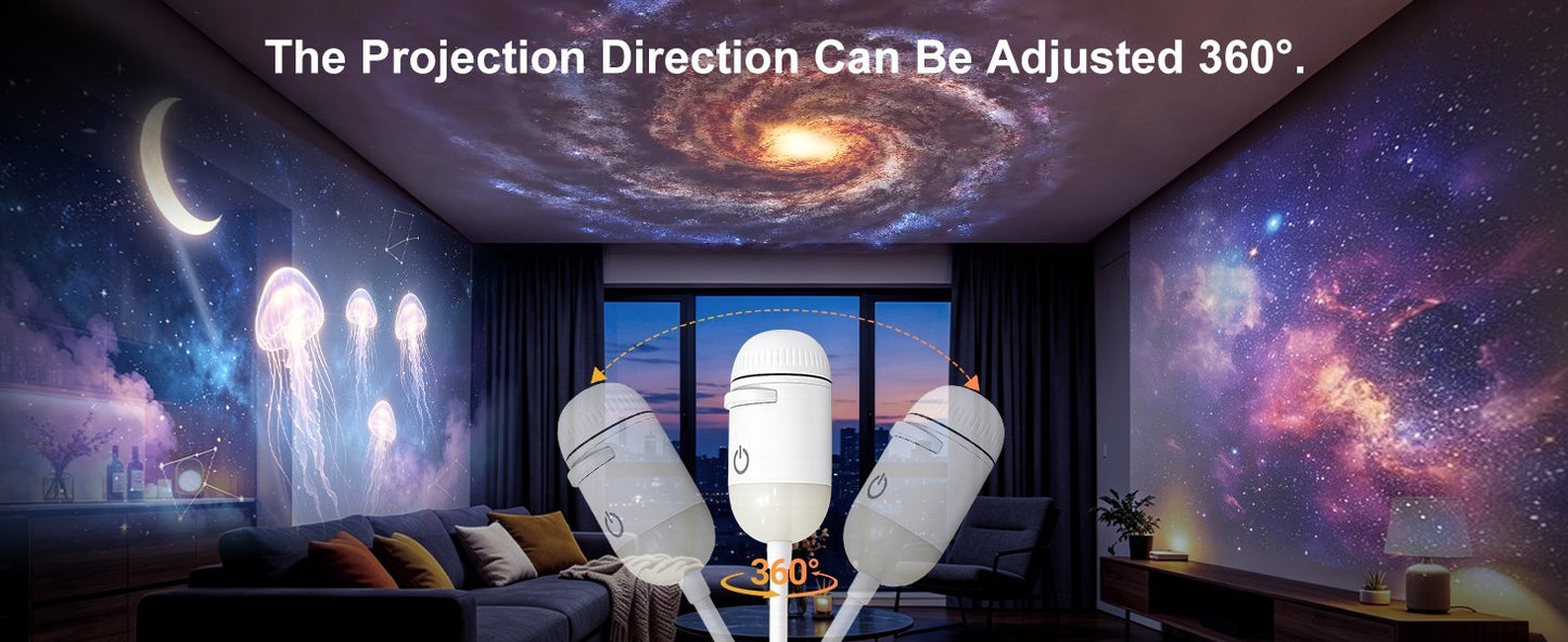 2-in-1 USB Ambient Light For Large Range Projection Atmosphere Multiple Scenes Adjustable Focus Distance Night Lighting Function