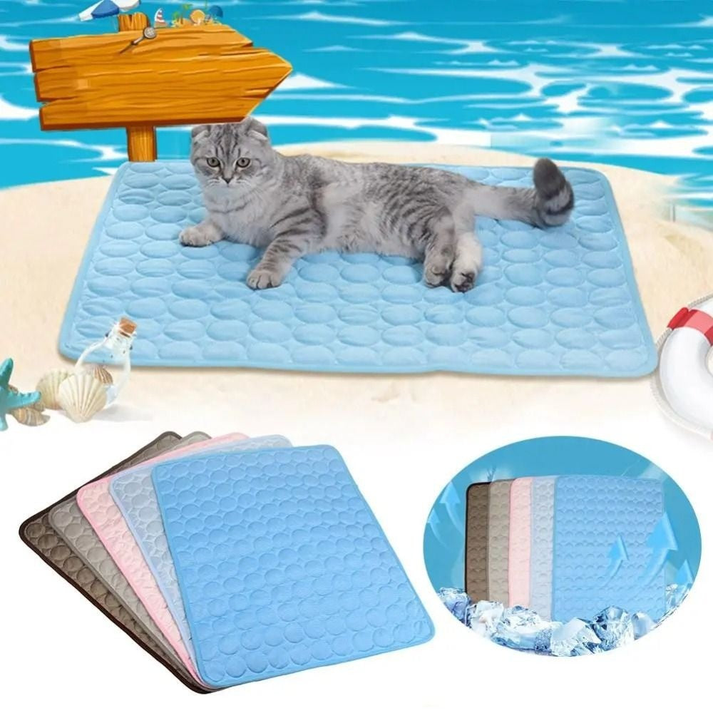 5 tamanhos Tapete refrescante para colchão à prova de umidade de seda gelada legal Almofada refrescante para animais de estimação Colchonete para cães e gatos Cama fria para pequenos animais de verão
