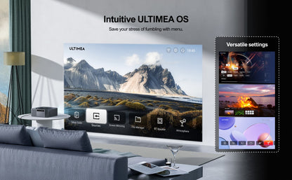Projetor ULTIMEA Apollo P40 Full HD 1080P Nativo, Suporte a 4K, Projetor de Cinema Doméstico Inteligente com WiFi, Bluetooth e Foco Automático