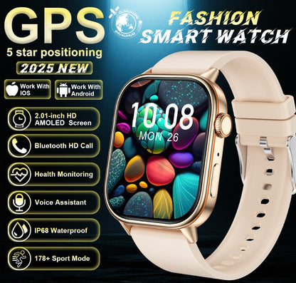 2025 Military GPS Smart Watch Men Flashlight Compass Waterproof Outdoor Sports Tracker Bluetooth Call Smartwatch For Android IOS