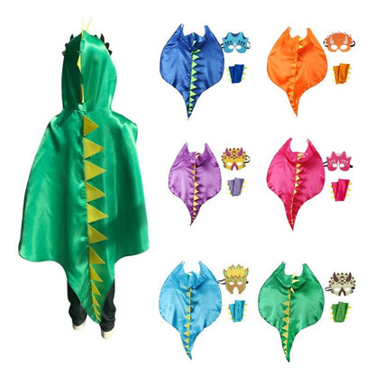 Dinosaur Costume Cloak for unisex Toothless Dragon Performance Clothes Halloween Dinosaur Mask+Cloak Cosplay Outfits Cos