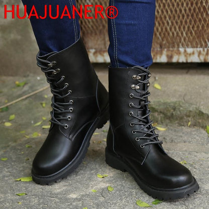 Botas Táticas Militares Masculinas Botas de Tornozelo de Deserto de Cano Alto Quentes e Antiderrapantes com Cadarço para Outono Inverno Masculino de Tamanho Grande