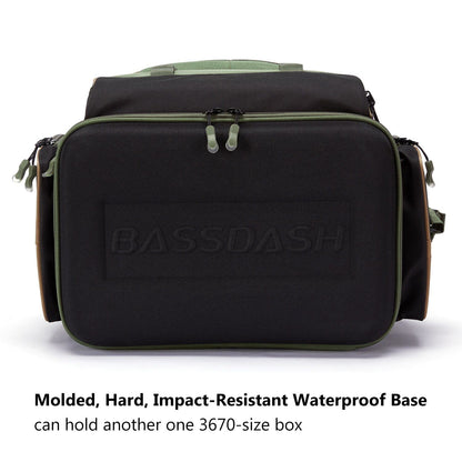 Mochila de Pesca Multifuncional Bassdash Leve Tática com Caixa de Iscas Flexível e Capa de Chuva Protetora