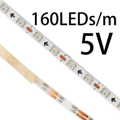 Super Thin 3mm WS2812b LED Strip Light DC 5V 12V Individually Addressable SPI RGB Pixel LED Tape Ribbon Dream Colour DIY