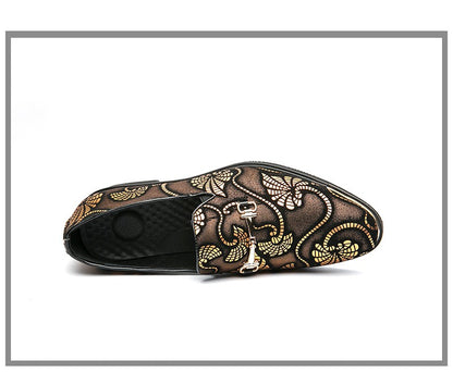 Spring Business Men Shoes Gold Blue Adult Dress Footwear Slip-on Man Party Formal Shoes Plus Size Casual Shoes For Mens Zapatos