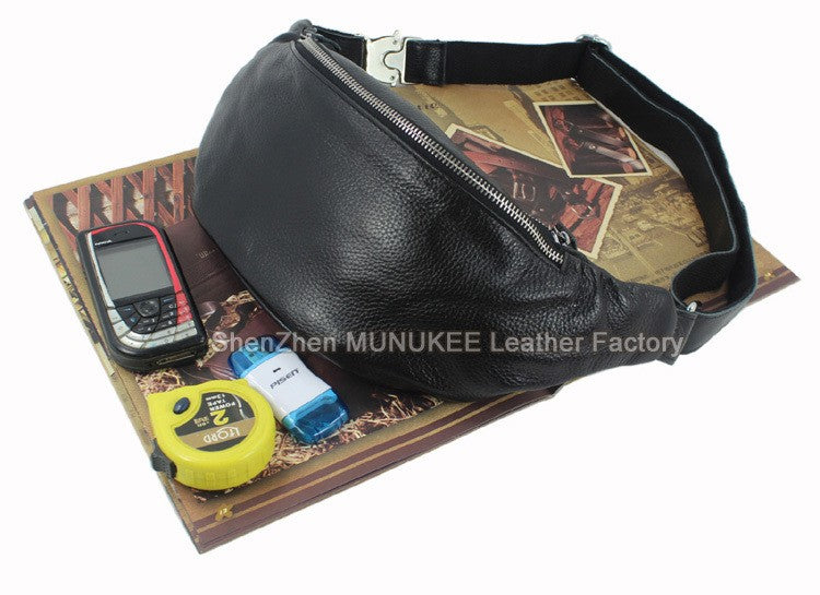 Fashion Genuine Leather waist bag for men fanny pack Leather belt bag waist pack bum bag money belt waist pouch molle pochete