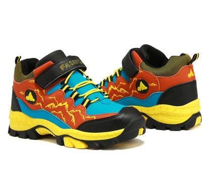 Winter Hiking Shoes Boy Kids Snow Boots Teenagers Children Shoe Walking Climbing Sneakers Leather Waterproof Non-slip Sport Warm