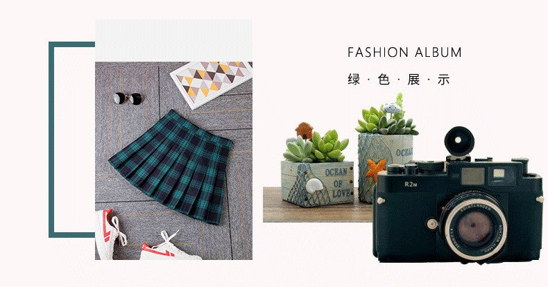 2023 Women A- line Skirt Red Plaid Skirt korean harajuku plaid skirt Spring and Autumn New Pleated High Waist Skirt