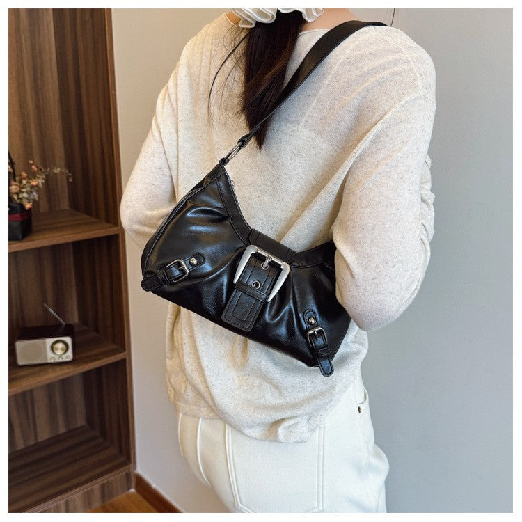 2025 Large Capacity Pleated New Retro Commuter Temperament Locomotive Do Old Style Underarm Shoulder Bag Women