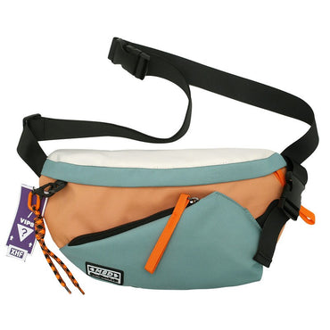 Couple style color blocked large capacity fashionable single shoulder crossbody bag, casual sports chest bag waist bag