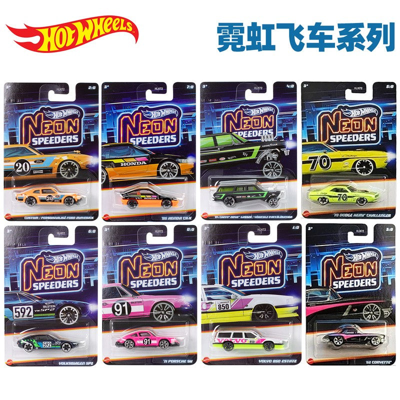 Série Carros Hot Wheels Neon Speed Originais Hlh72 Porsche Volvo Dodge Volkswagen Veículos Die-Cast Modelos Carros Brinquedos Coleção Presentes