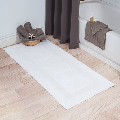 100% Cotton Bath Rug Plush High Pile Soft Absorbent Machine Washable Solid Pattern Non Slip Rug Home Bathroom Decor
