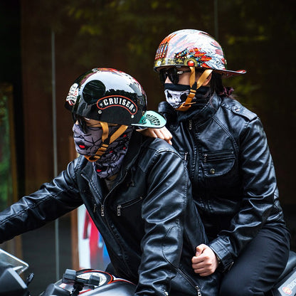 Boné de beisebol com personalidade retrô de gângster para homens e mulheres, capacete de motocicleta, capacete de beisebol, capacete de carro elétrico, meio capacete
