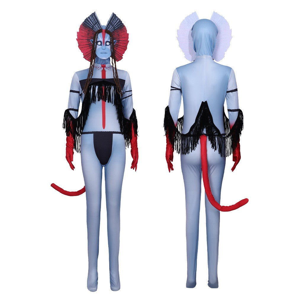 2026 Halloween Cosplay Avatar Costume Fire and Ashes Avatar3 Cosplay Hero One Piece Tight Fitting Clothing Na'vii Jumpsuit