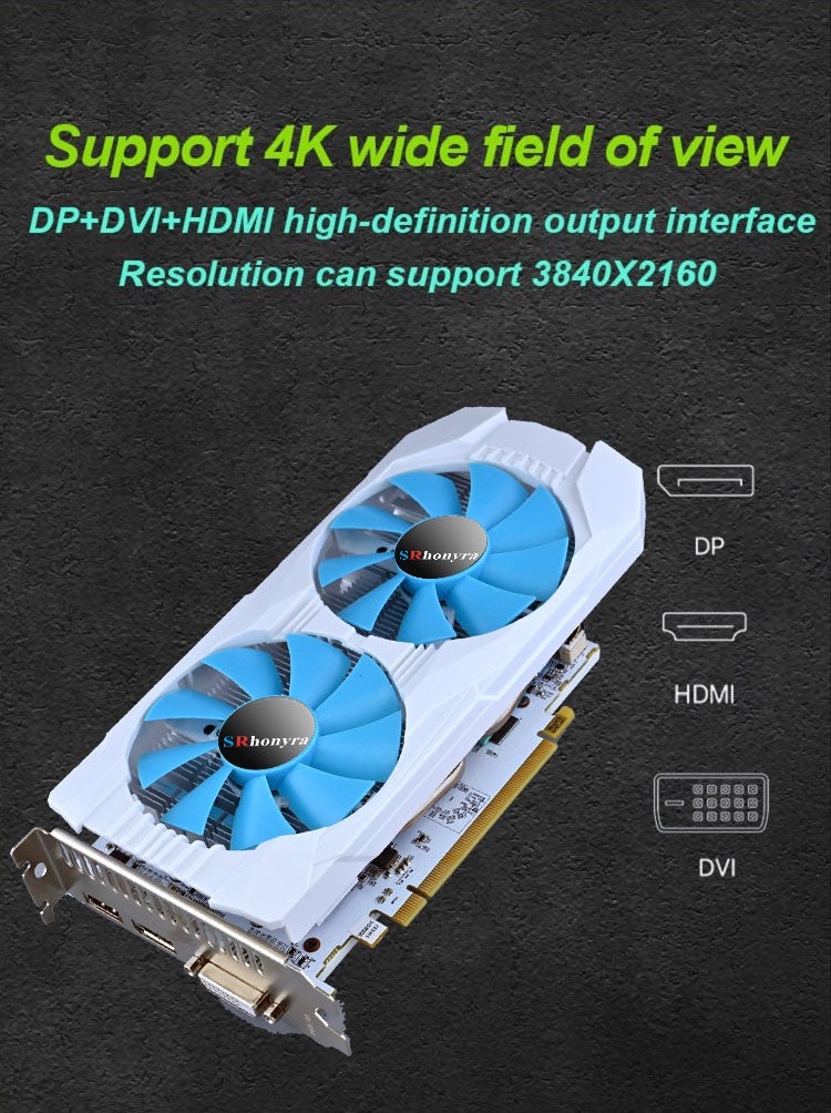 SRhonyra RX 580 590 GME GTX 1660 Super 1660 Ti 1050 Ti Gaming Graphics Card 8/6/4GB GDDR5/6 GPU for PC Desktop Computer